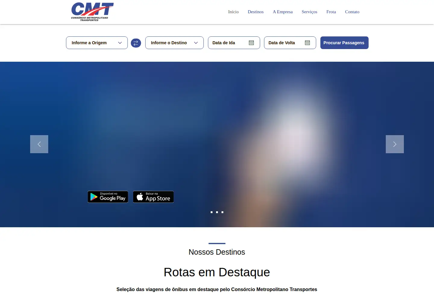 Captured homepage of consorciometropolitano.com.br in the current scan