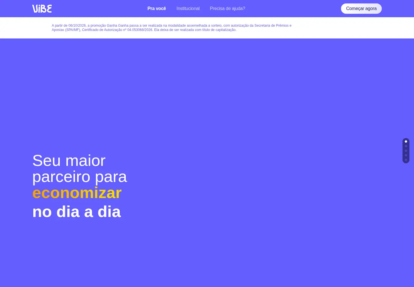 Captured homepage of creditosvibe.com.br in the current scan