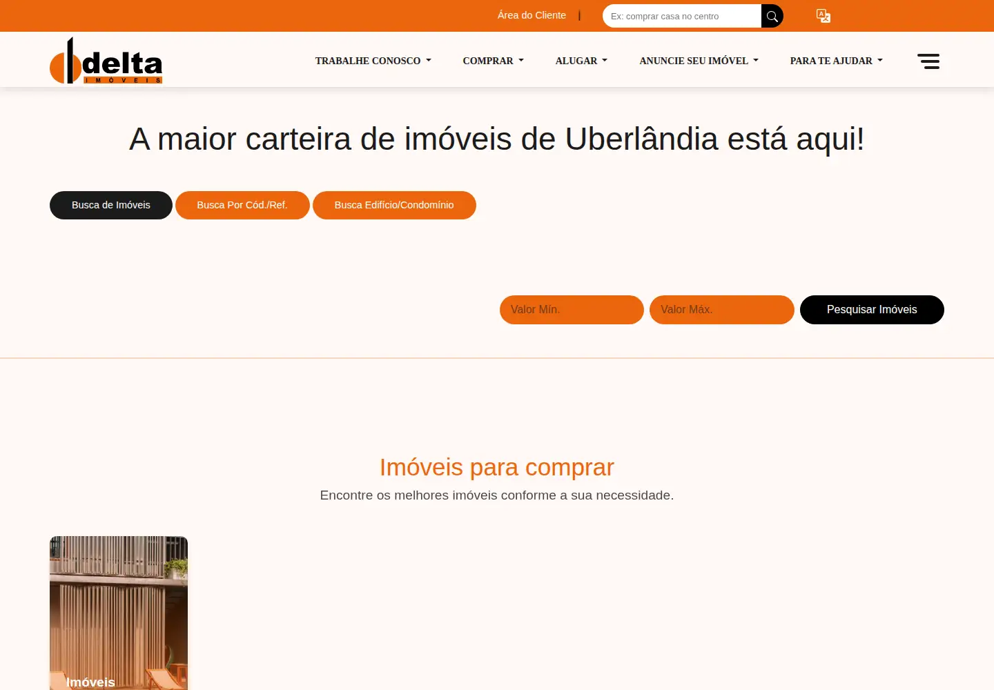 Screenshot of deltaimoveis.com.br