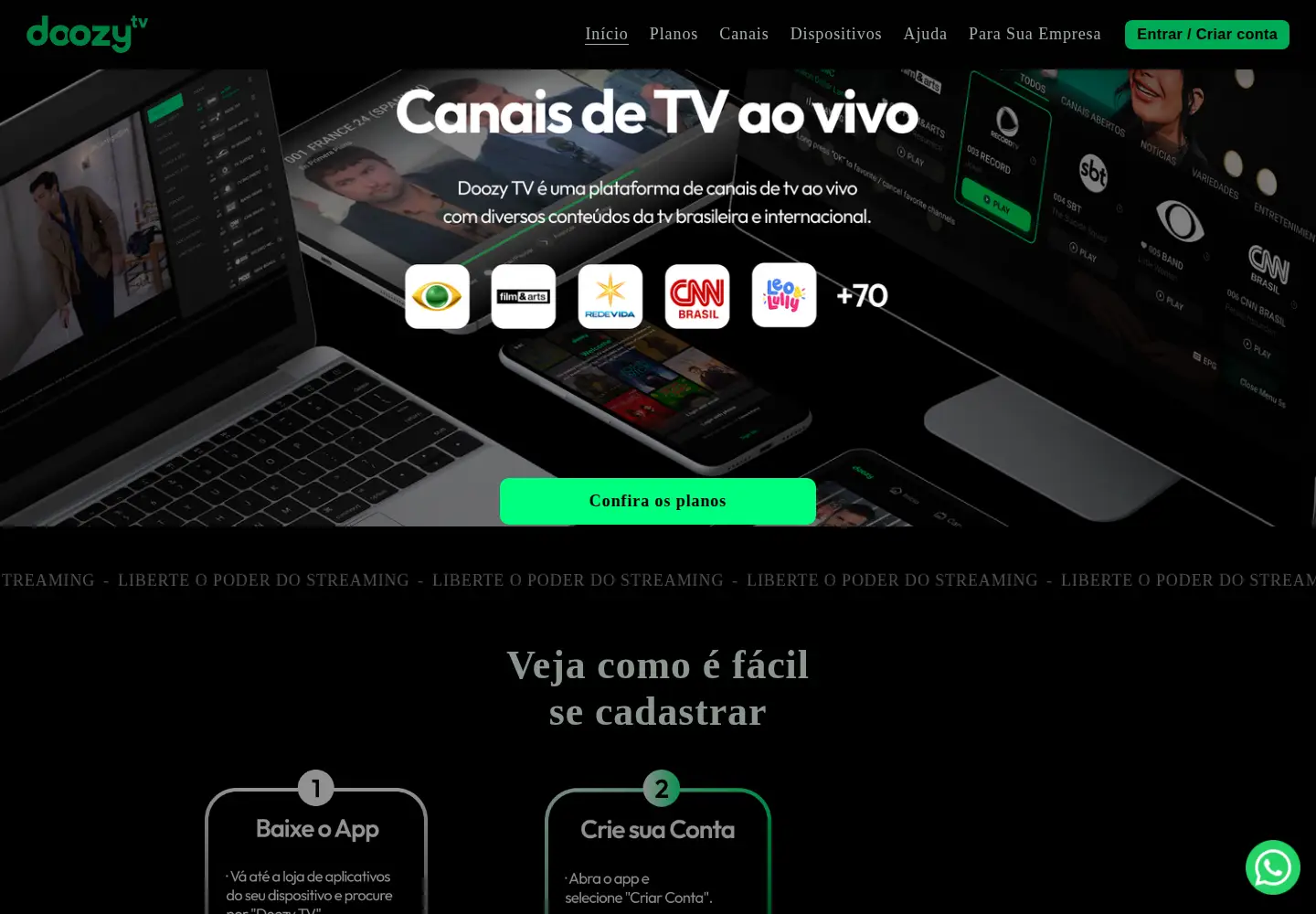 Captured homepage of doozytv.com.br in the current scan
