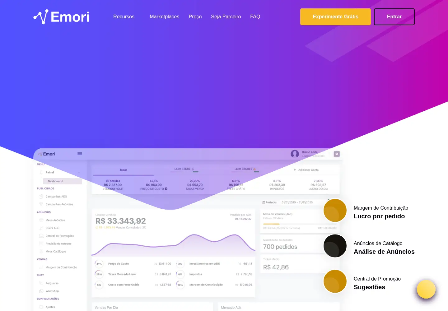 Captured homepage of emori.com.br in the current scan