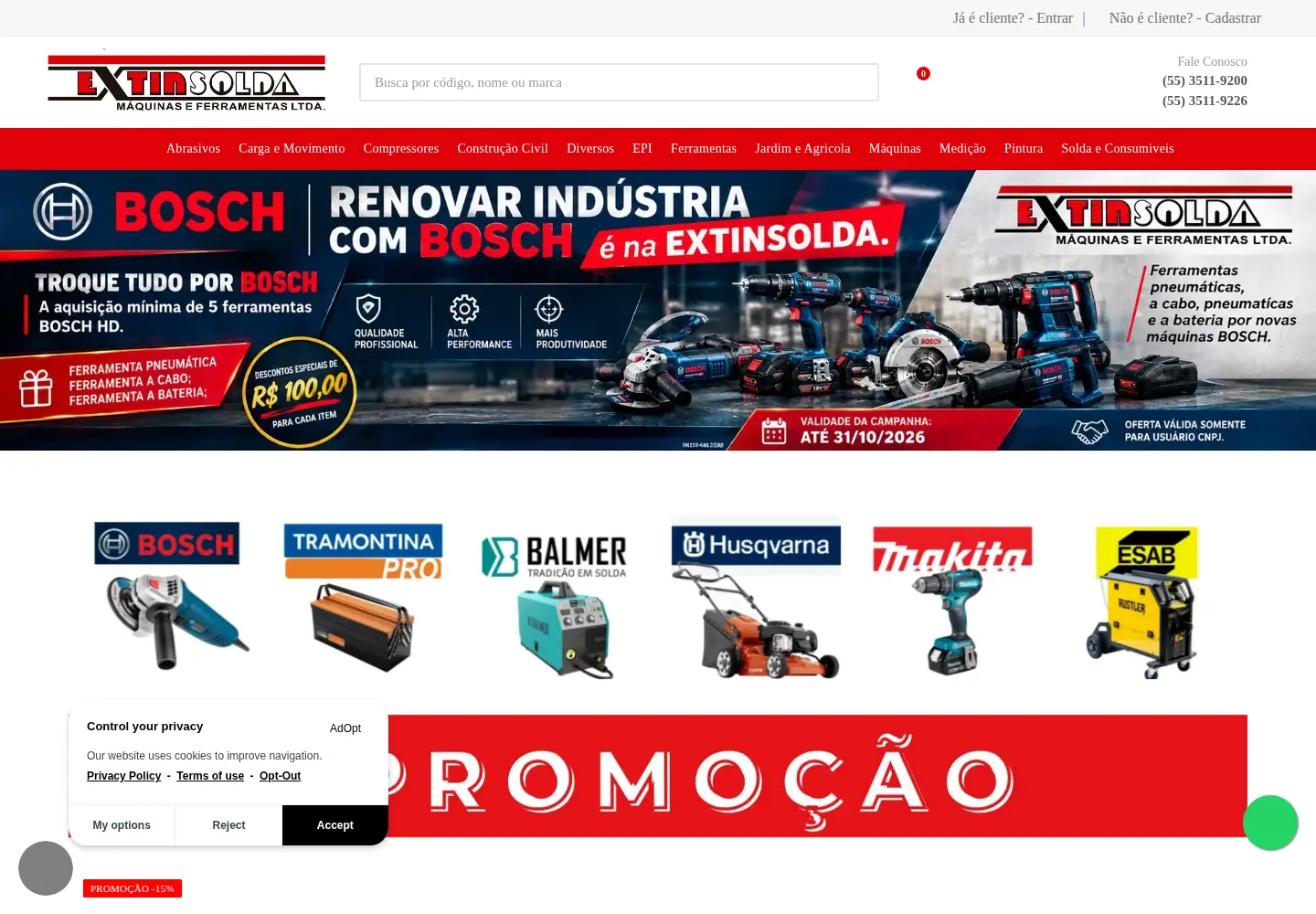 Screenshot of extinsolda.com.br