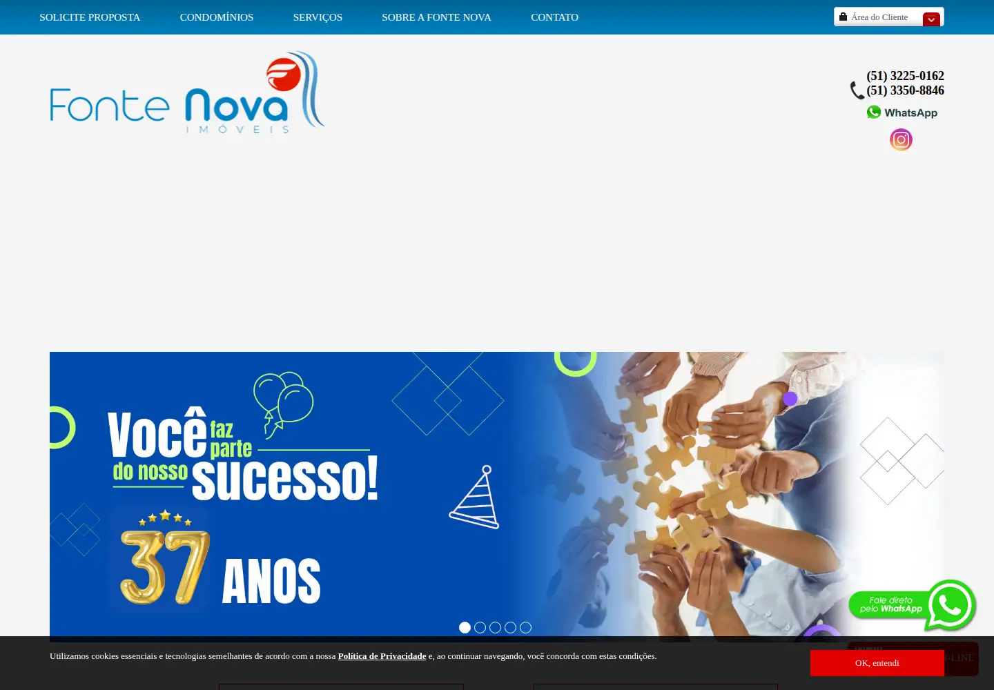Screenshot of fontenovaimoveis.com.br