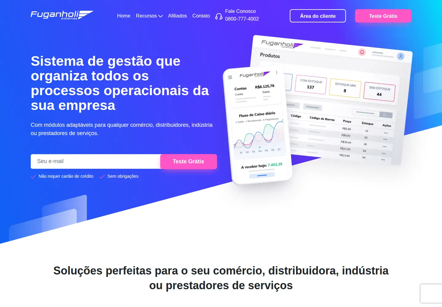 Screenshot of fuganholisistemas.com.br