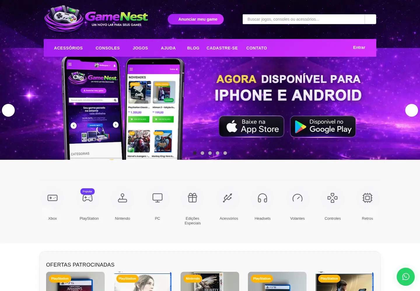 Screenshot of gamenest.com.br