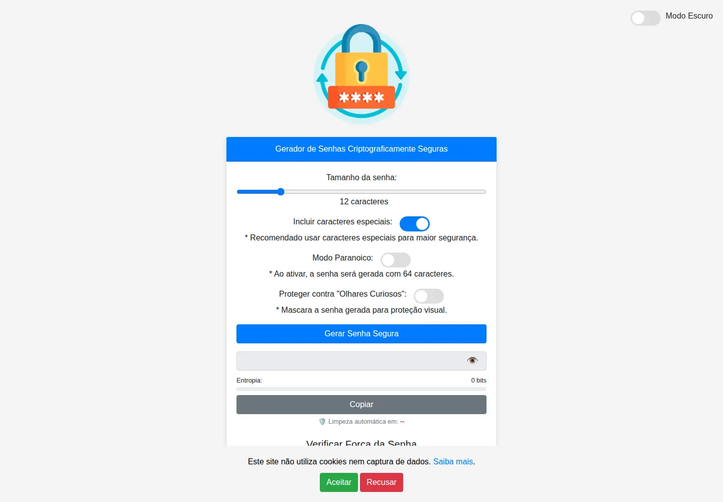 Screenshot of geradordesenhasegura.com.br