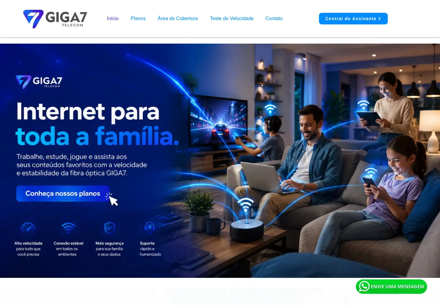 Captured homepage of giga7telecom.com.br in the current scan