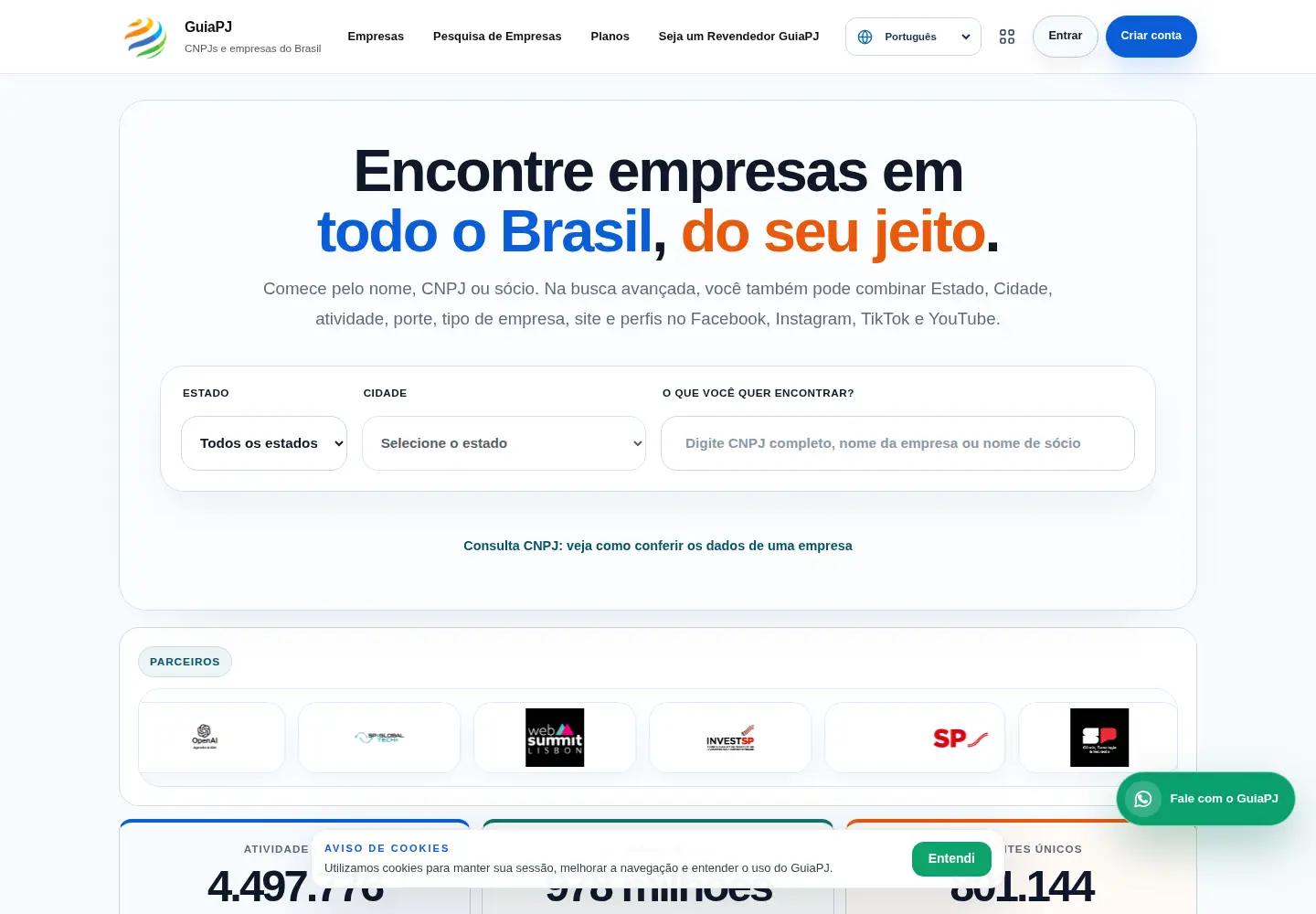 Captured homepage of guiapj.com.br in the current scan