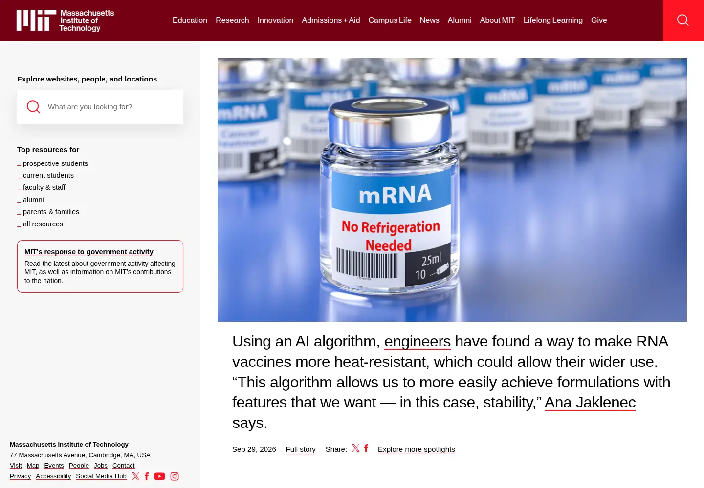 Screenshot of mit.edu