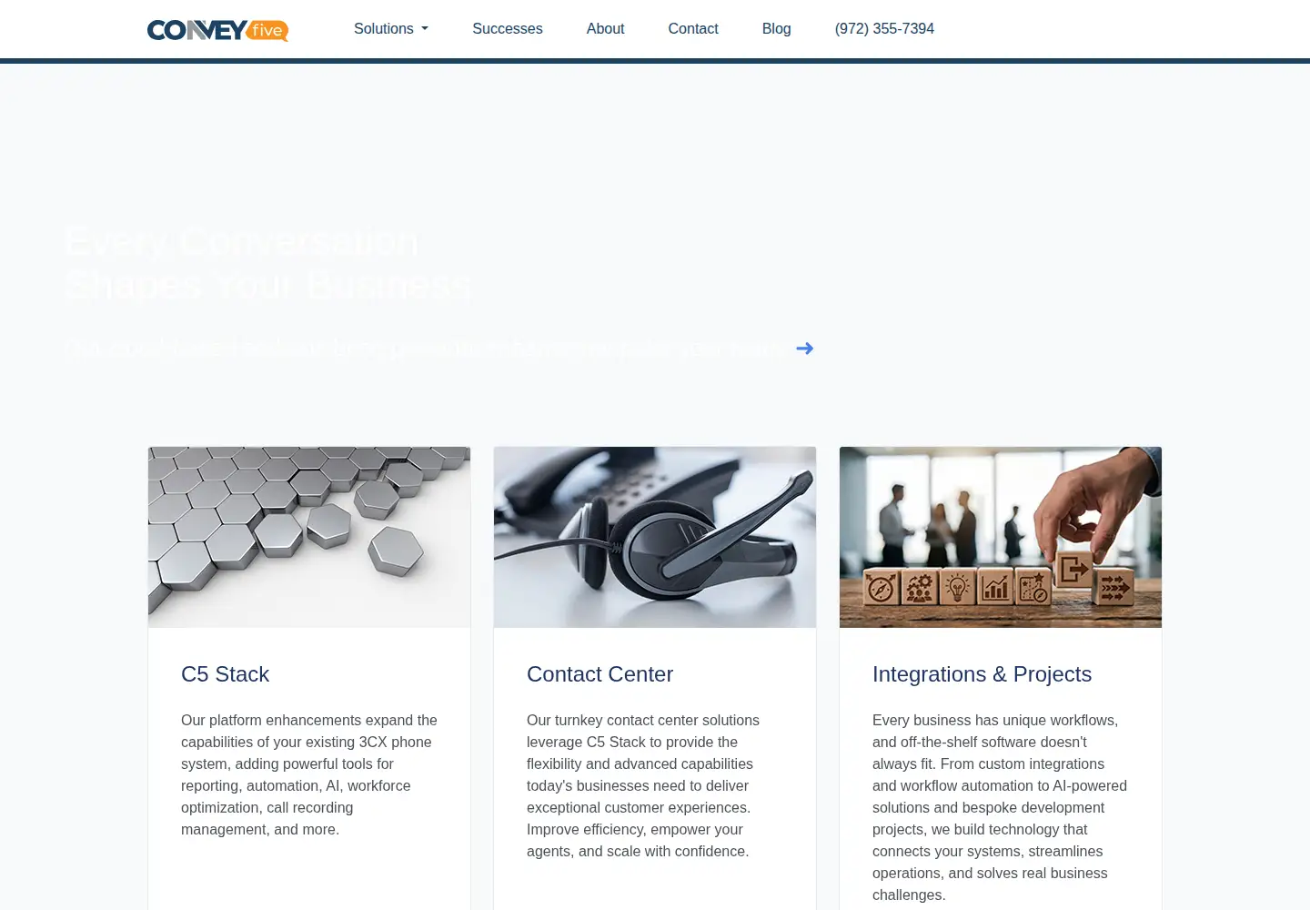 Captured homepage of conveyfive.com in the current scan