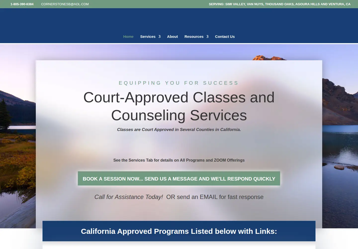 Screenshot of cornerstonesv.com