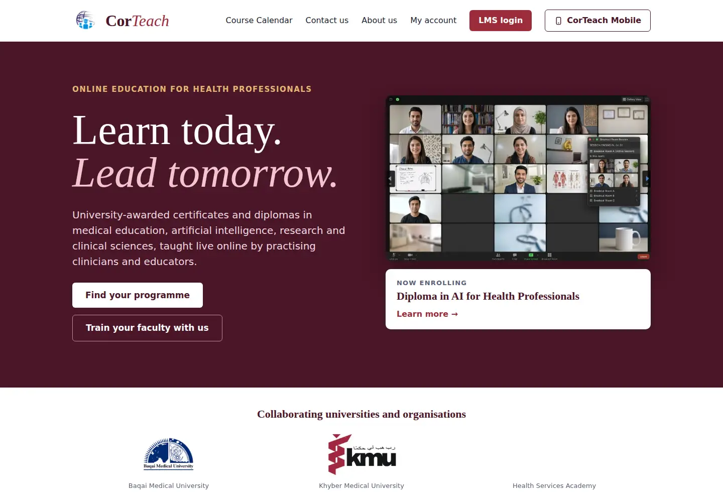 Captured homepage of corteach.com in the current scan