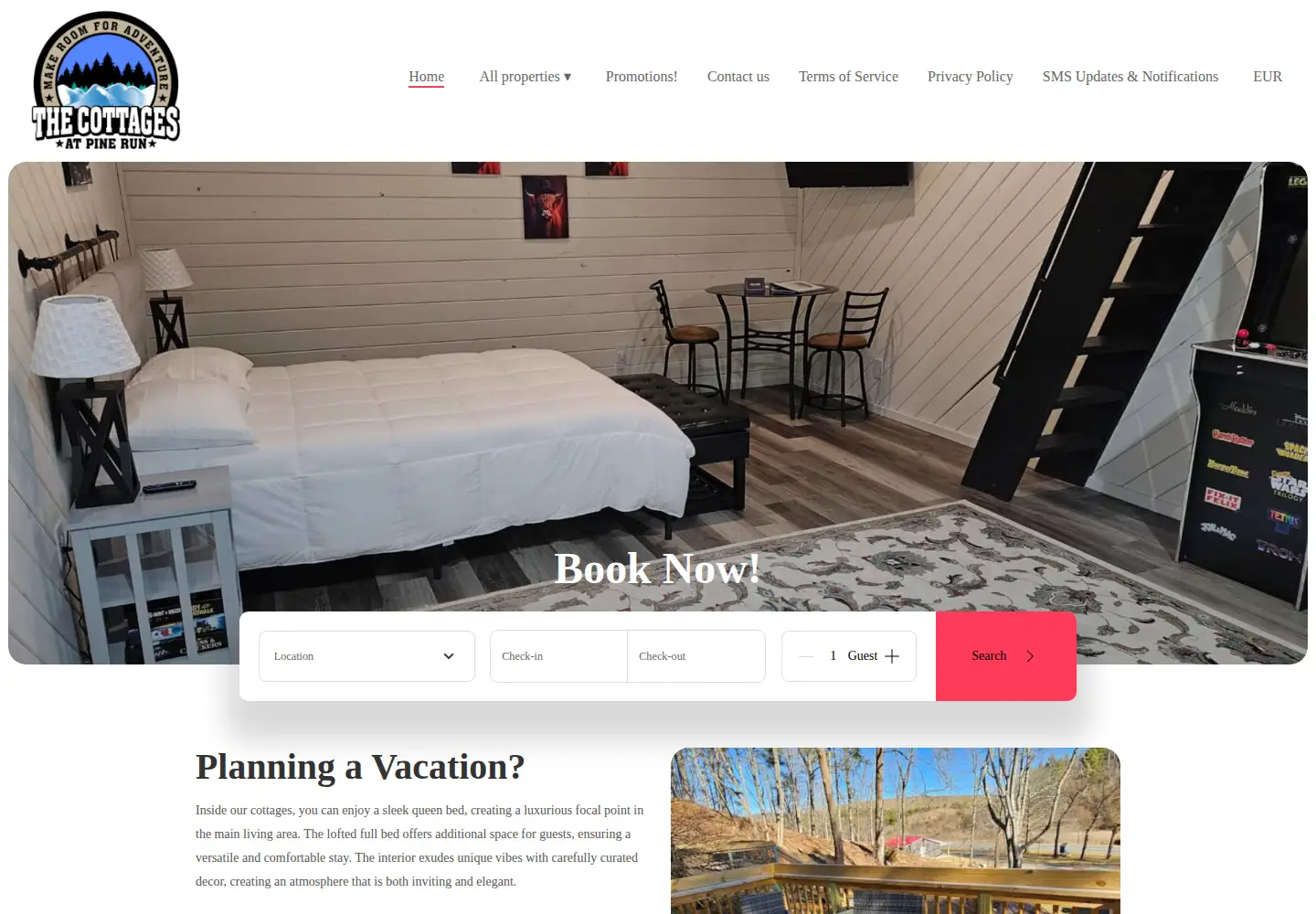 Screenshot of cottagesatpinerun.com