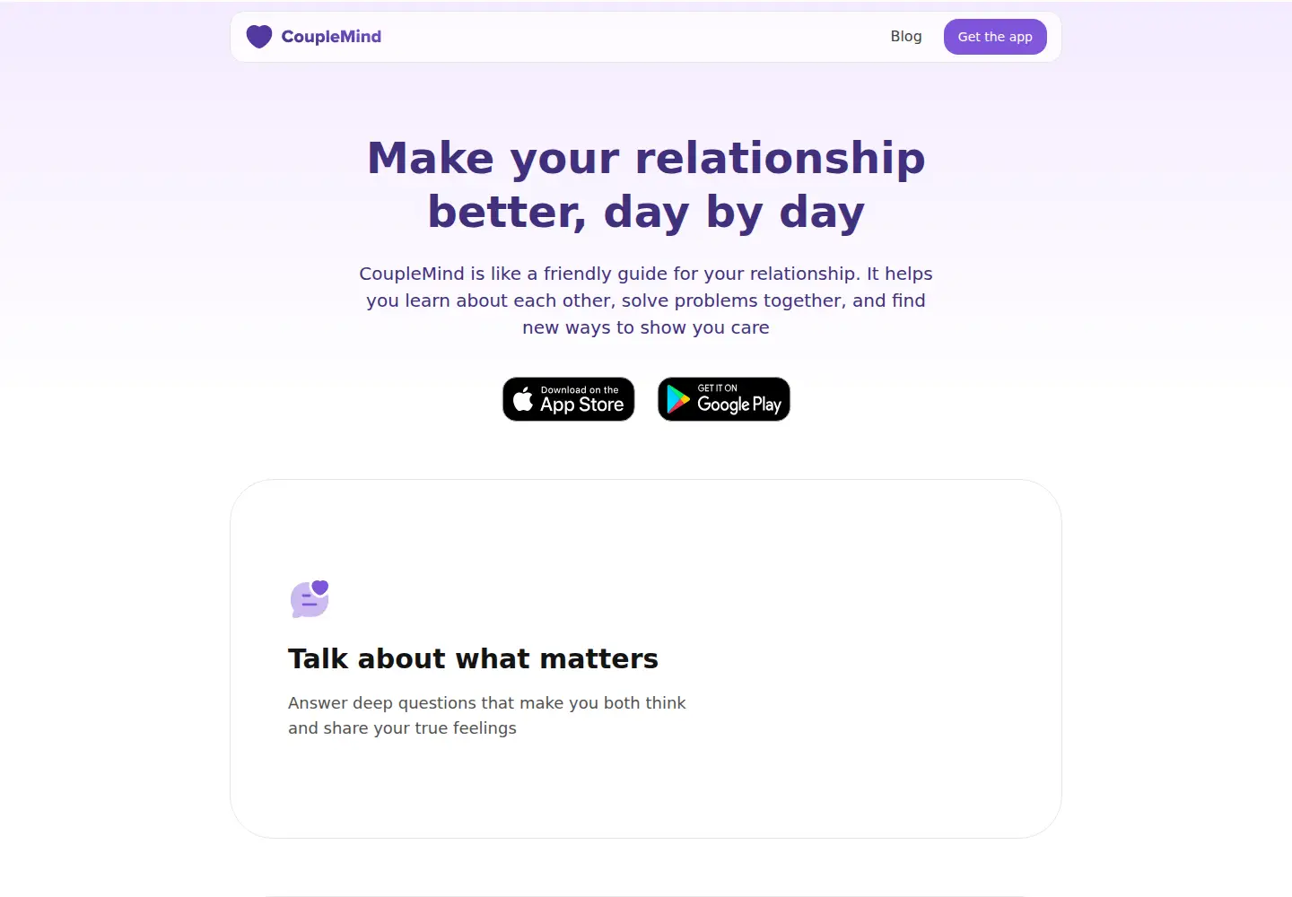 Screenshot of couplemind.com