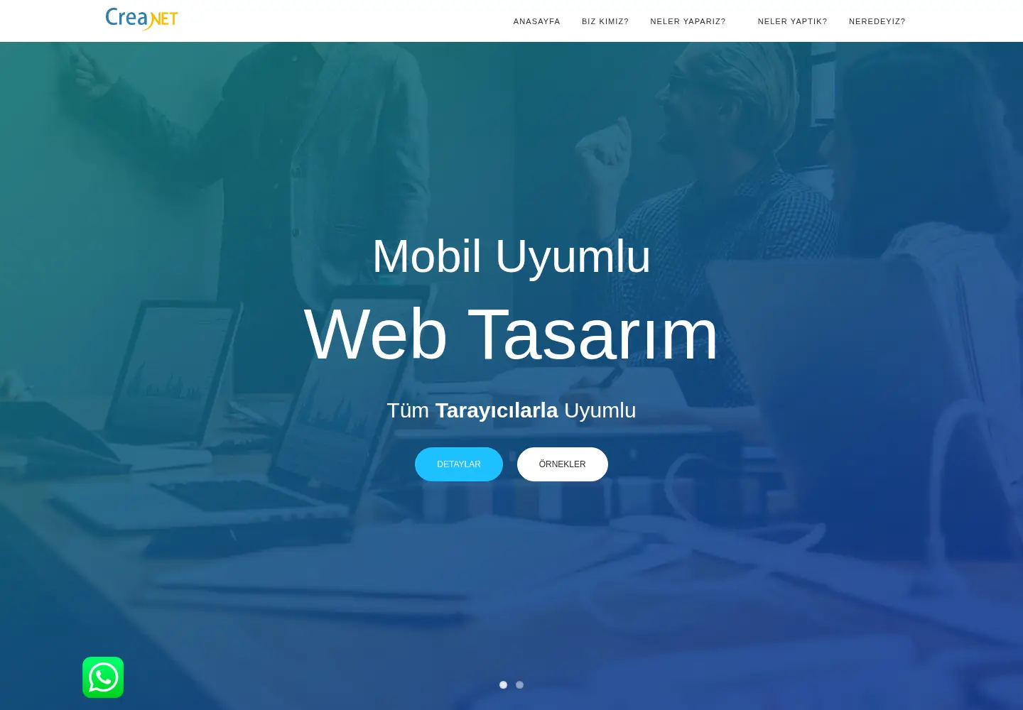Screenshot of creanetbilisim.com