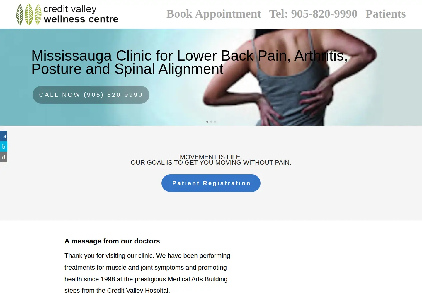 Captured homepage of creditvalleywellness.com in the current scan
