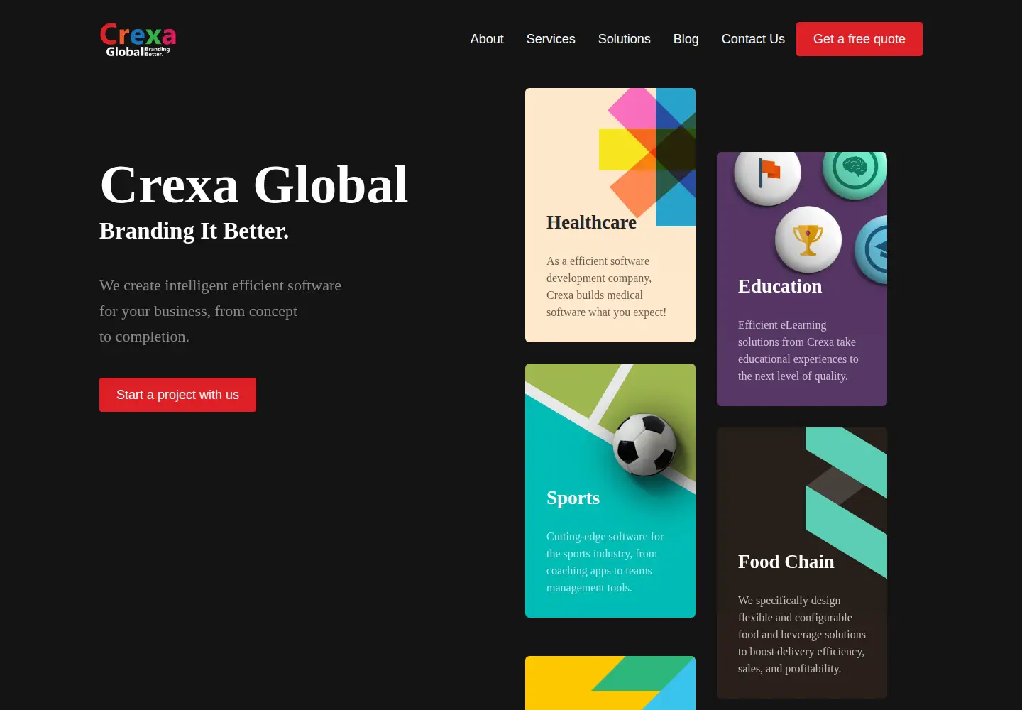 Captured homepage of crexaglobal.com in the current scan