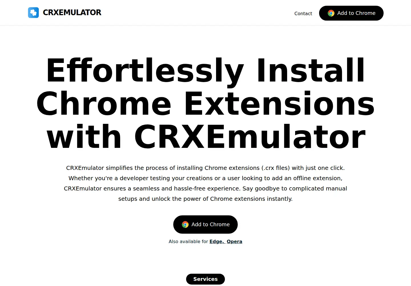 Captured homepage of crxemulator.com in the current scan