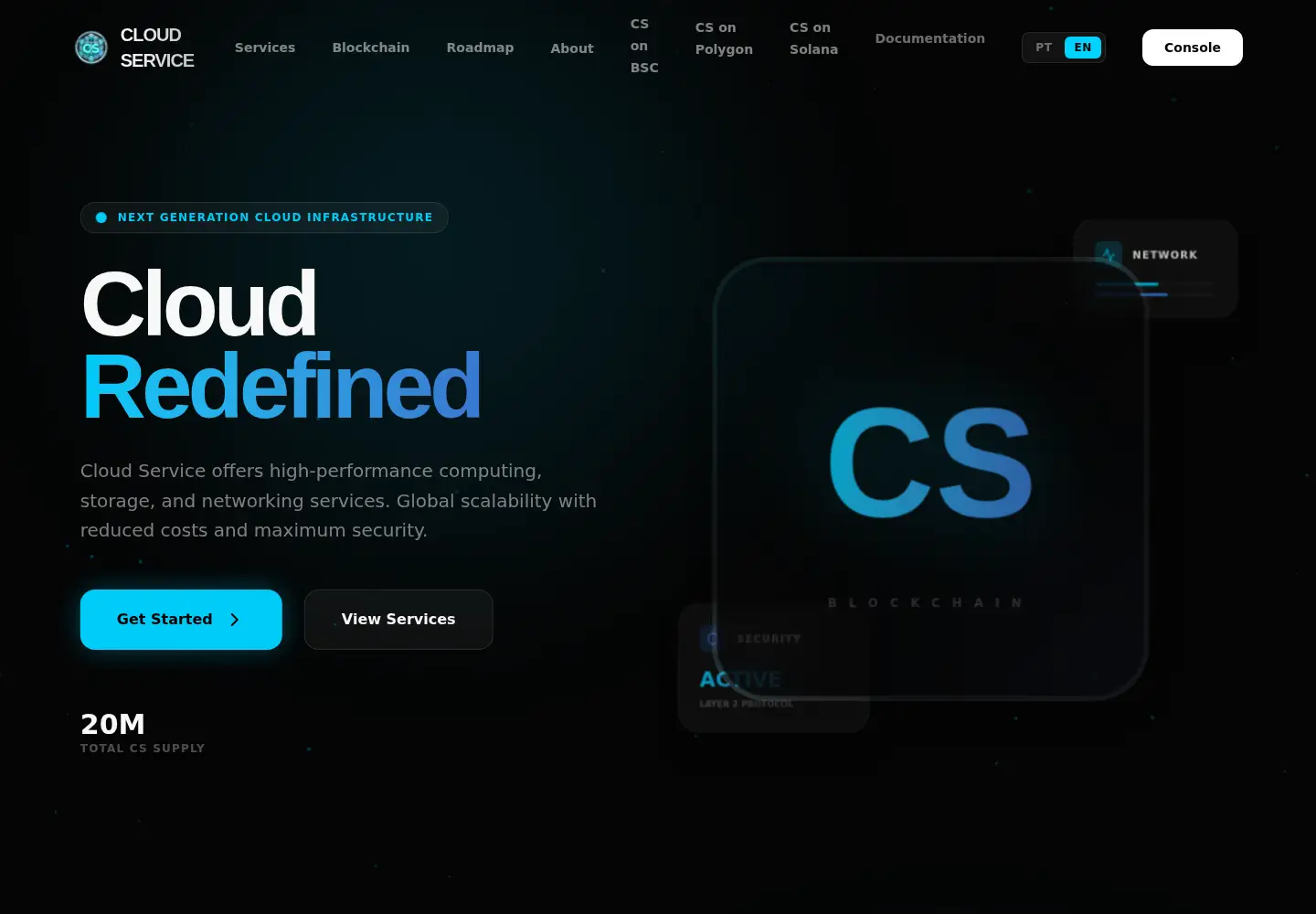 Captured homepage of cscloudservice.com in the current scan