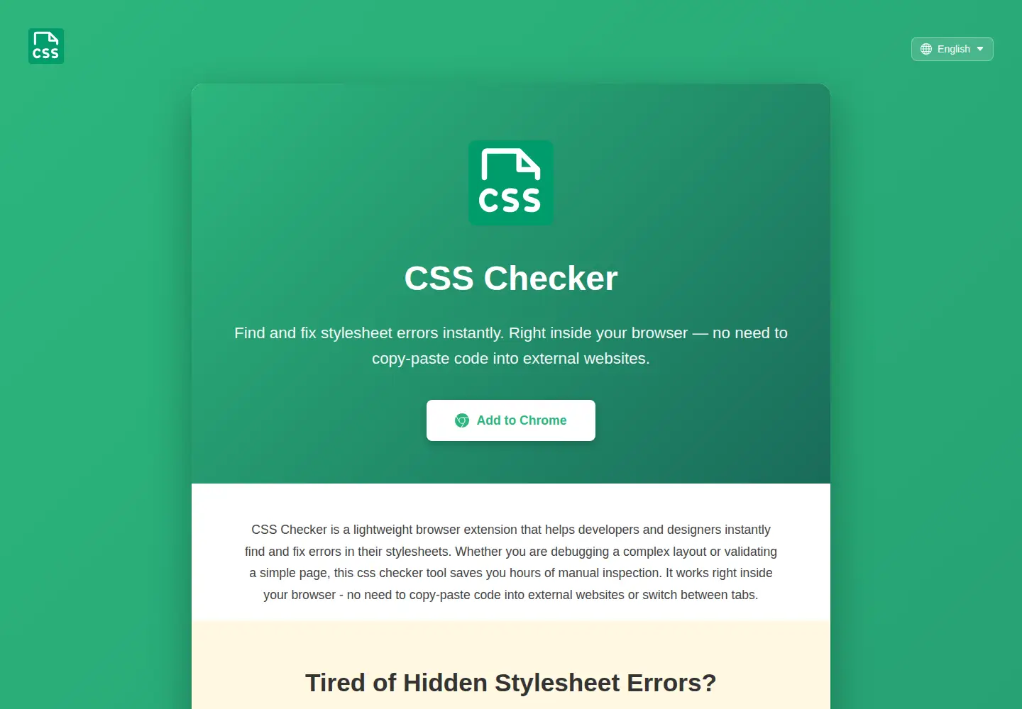 Screenshot of csschecker.com