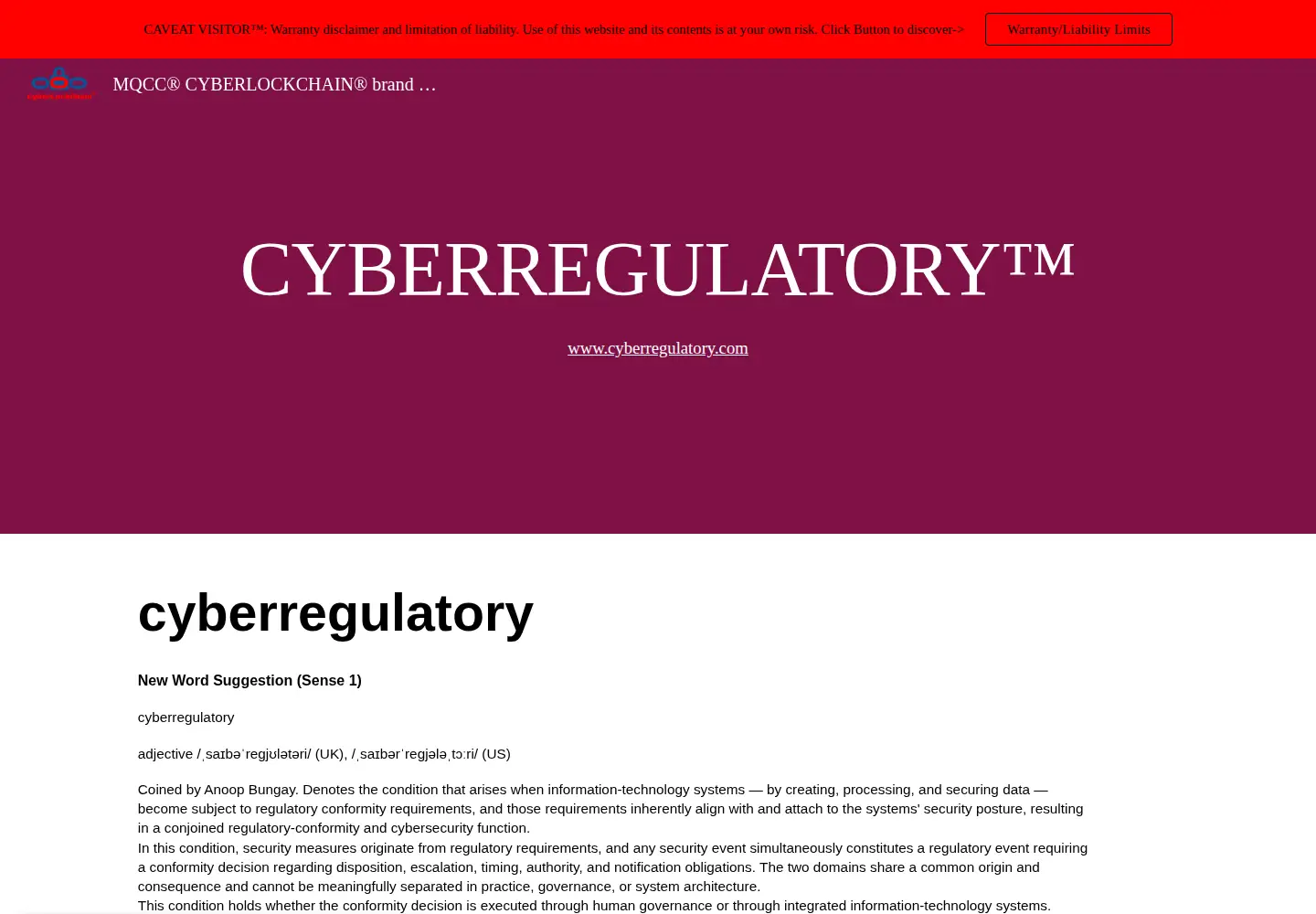 Screenshot of cyberregulatory.com