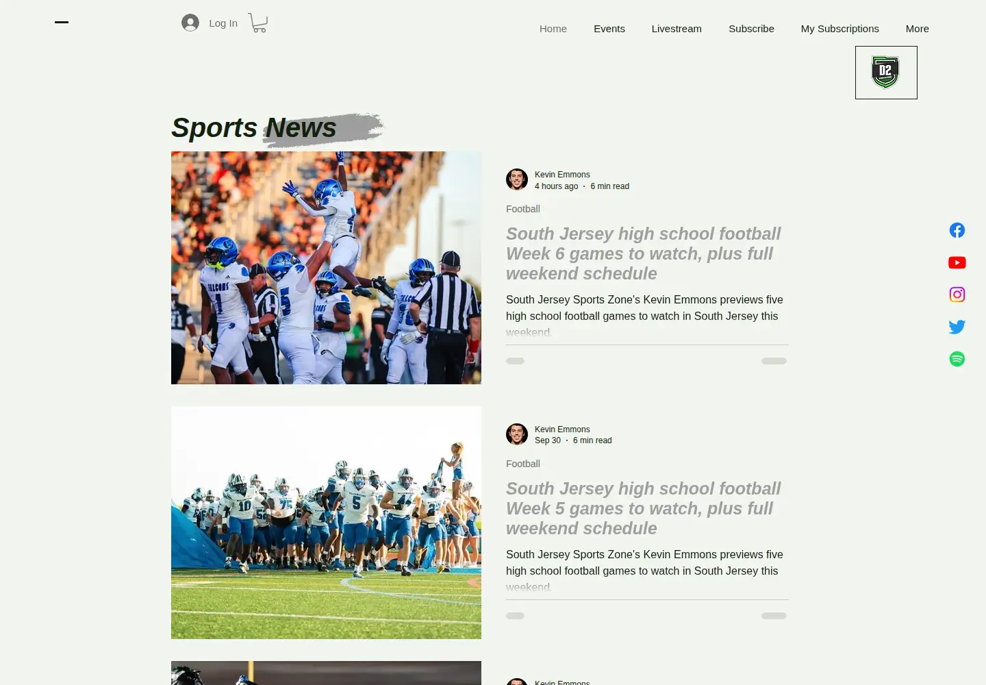 Screenshot of d2sportsnetwork.com