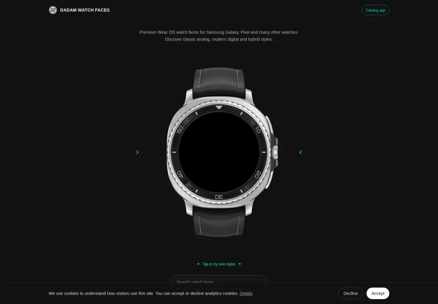 Screenshot of dadamwatchfaces.com
