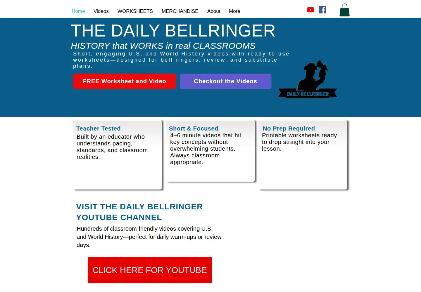 Captured homepage of dailybellringer.com in the current scan