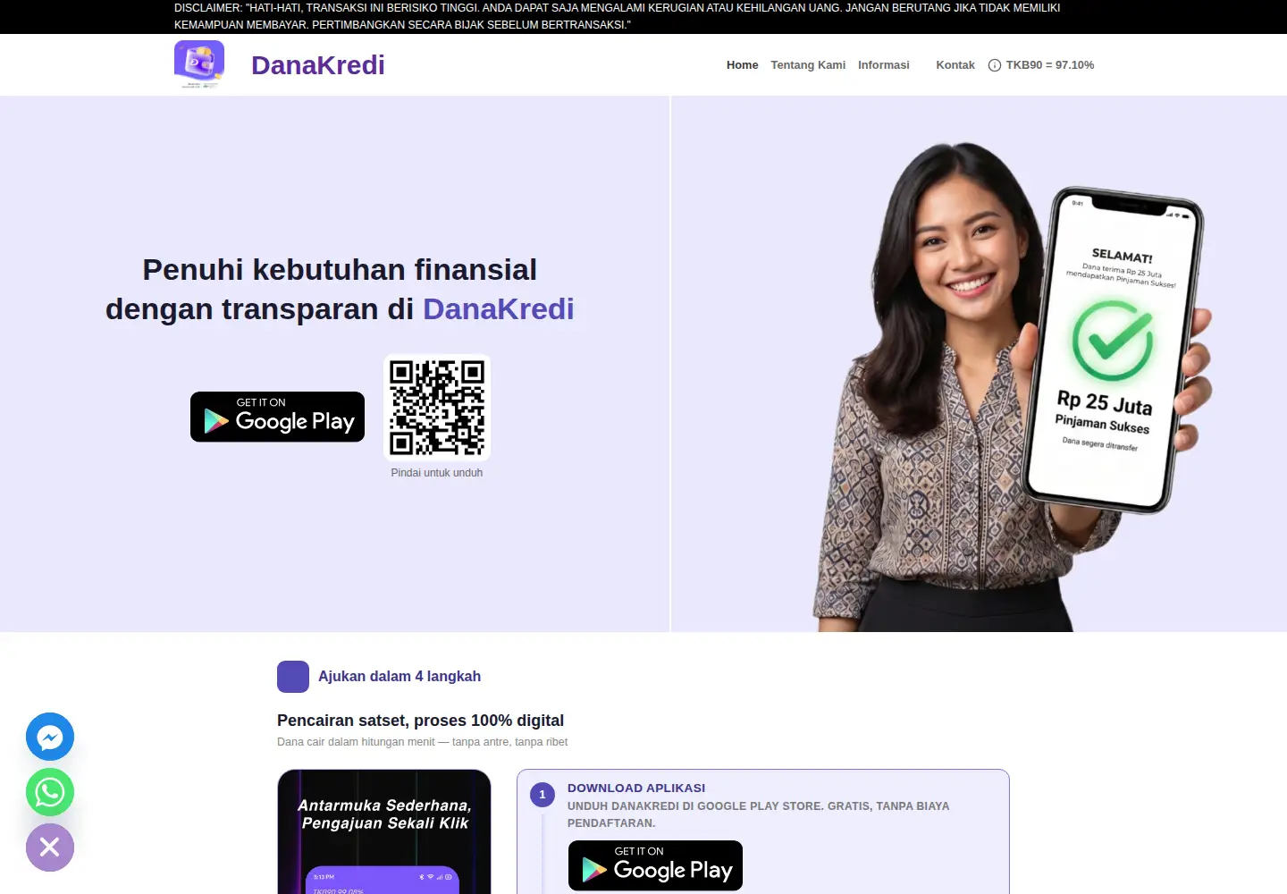 Screenshot of danakredi.com