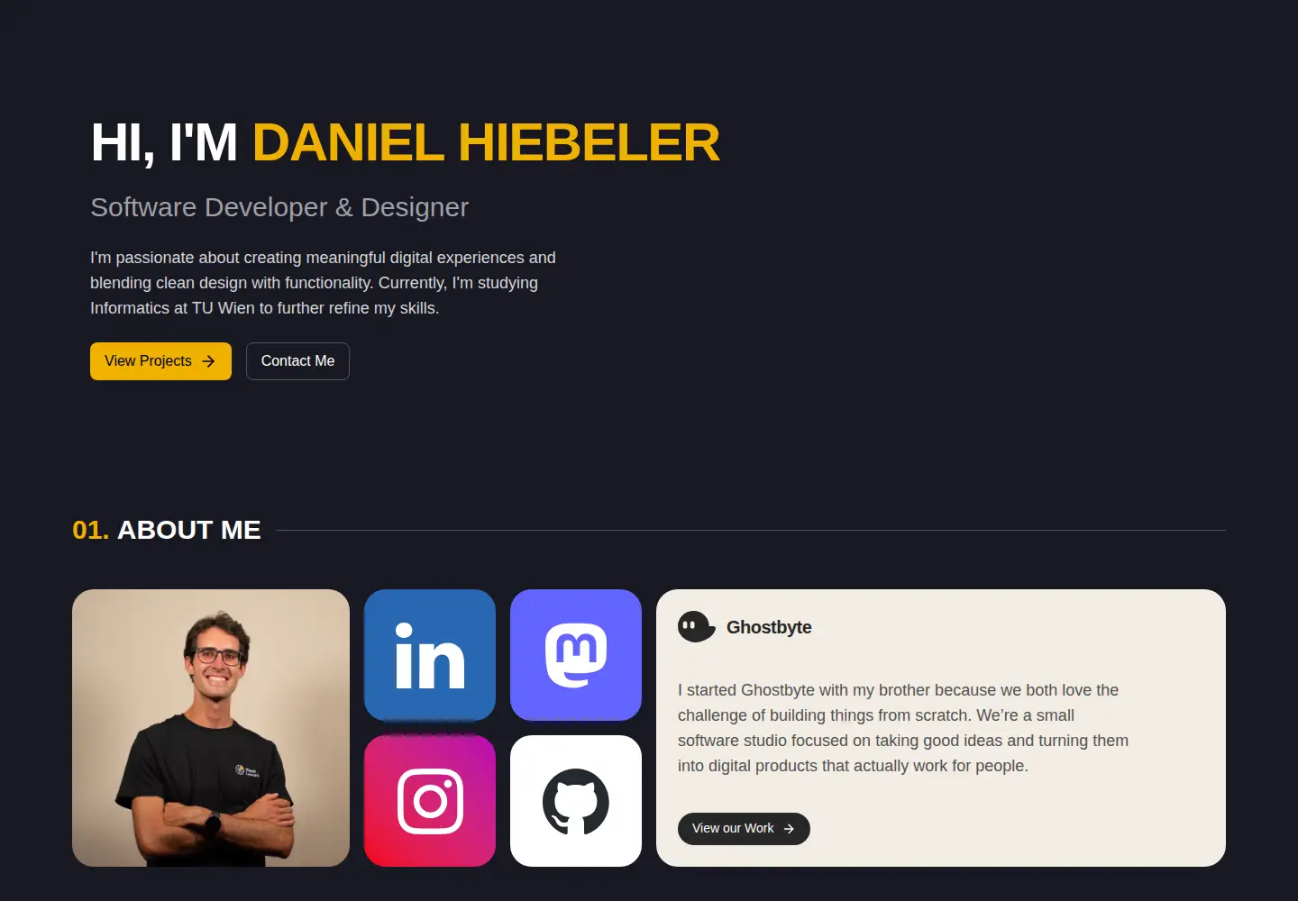 Captured homepage of daniebeler.com in the current scan