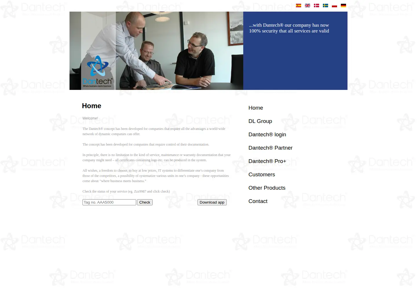 Captured homepage of dantechlogin.com in the current scan