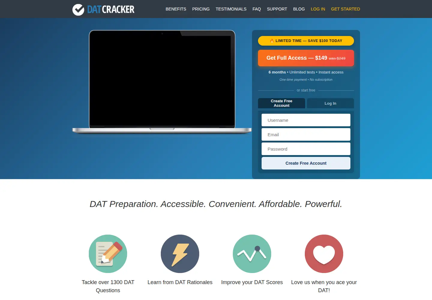 Screenshot of datcracker.com