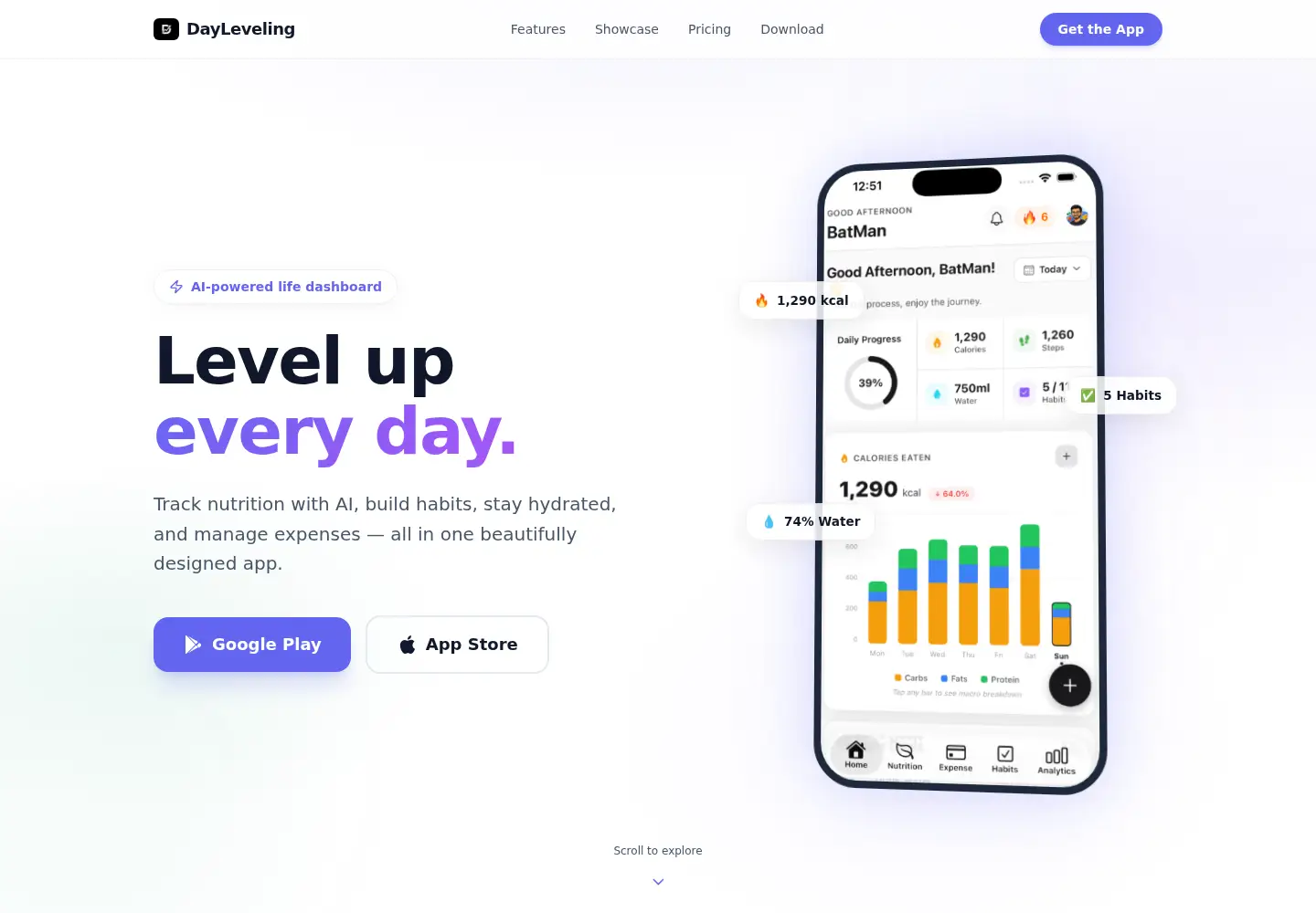 Screenshot of dayleveling.com