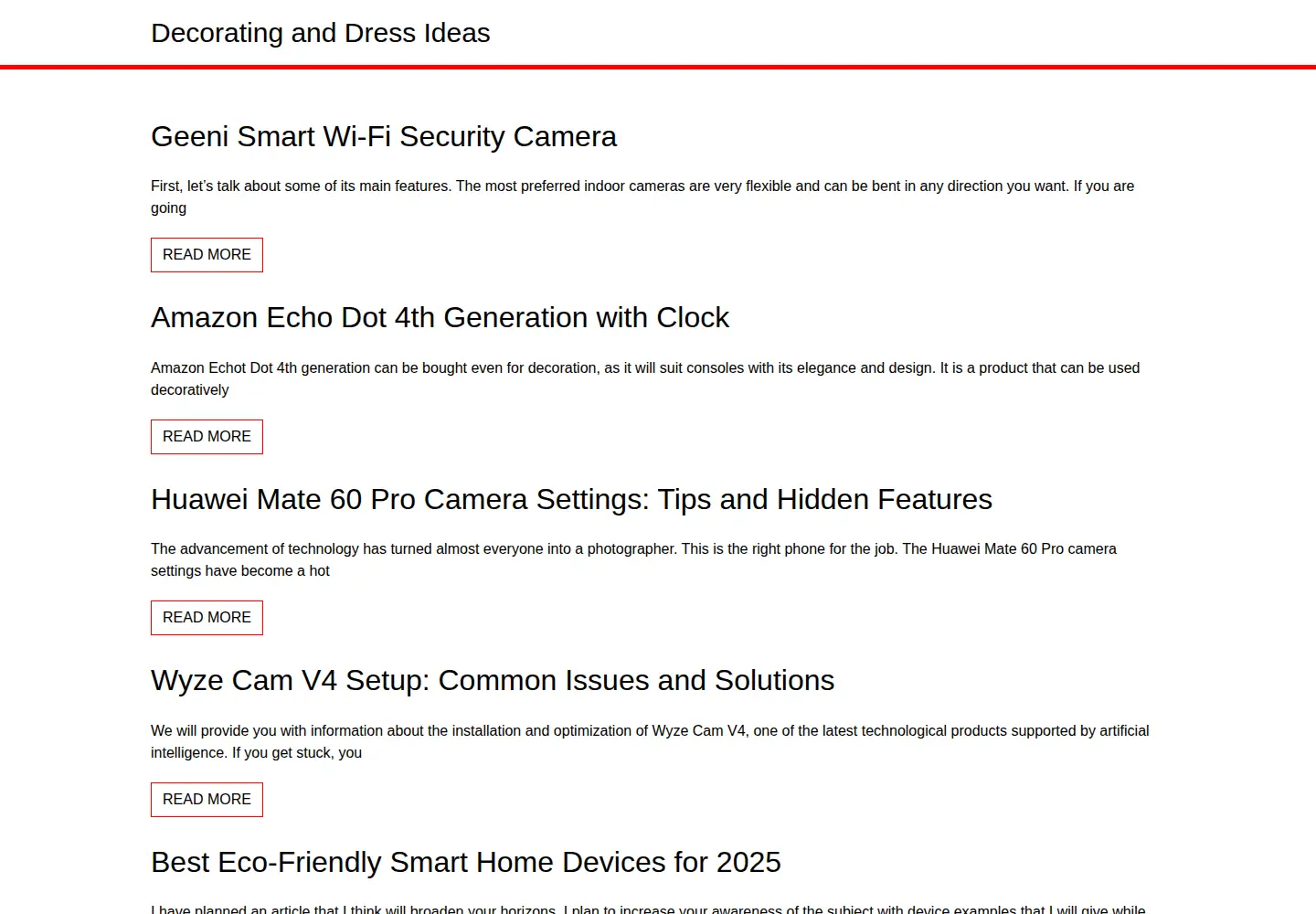 Captured homepage of decoranddress.com in the current scan