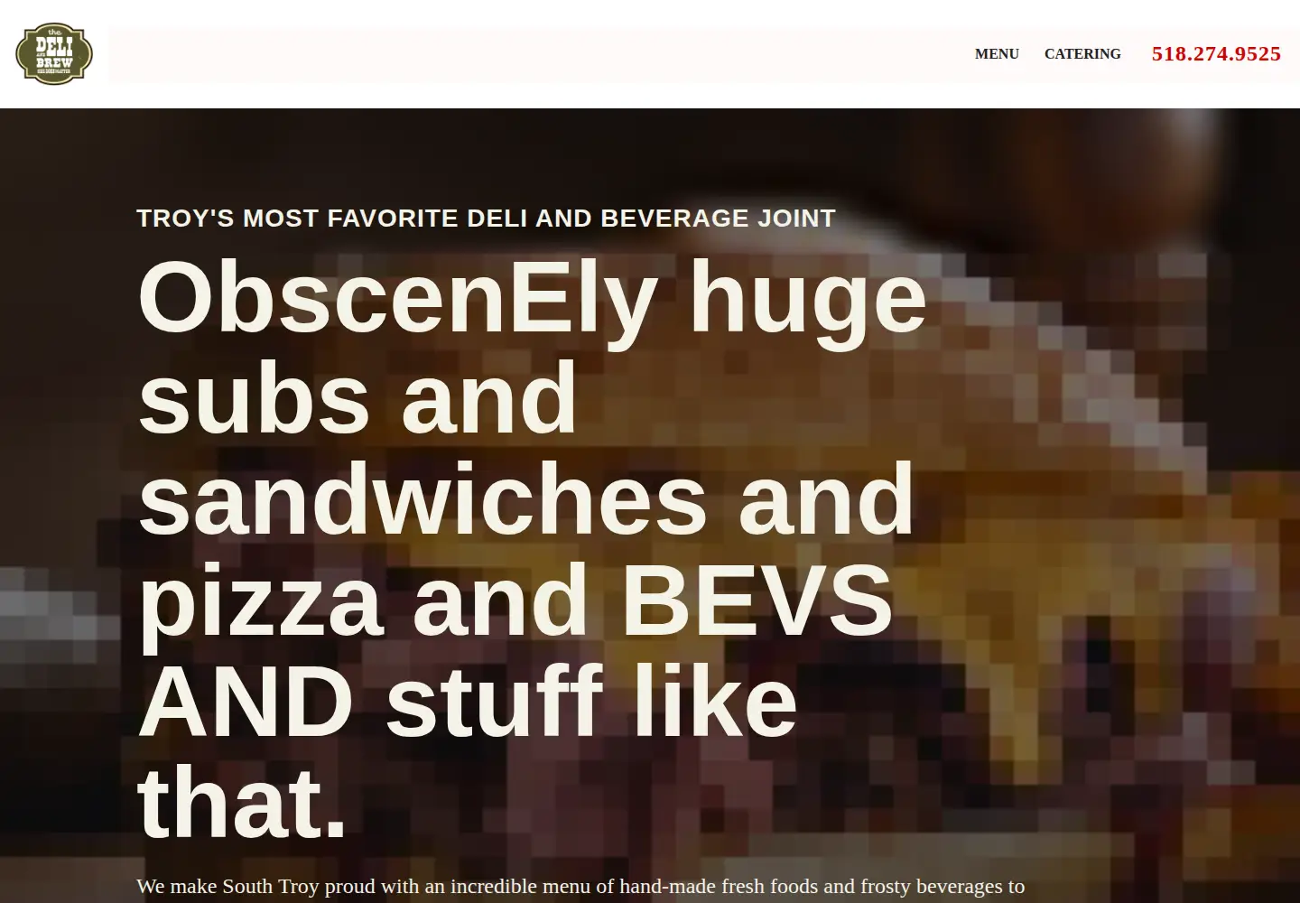 Captured homepage of deliandbrew.com in the current scan