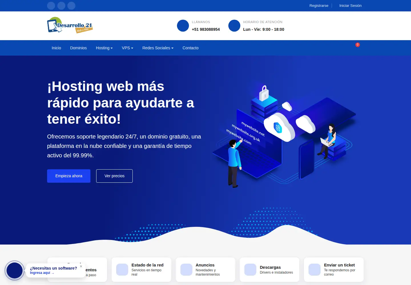 Captured homepage of desarrollo21.com in the current scan