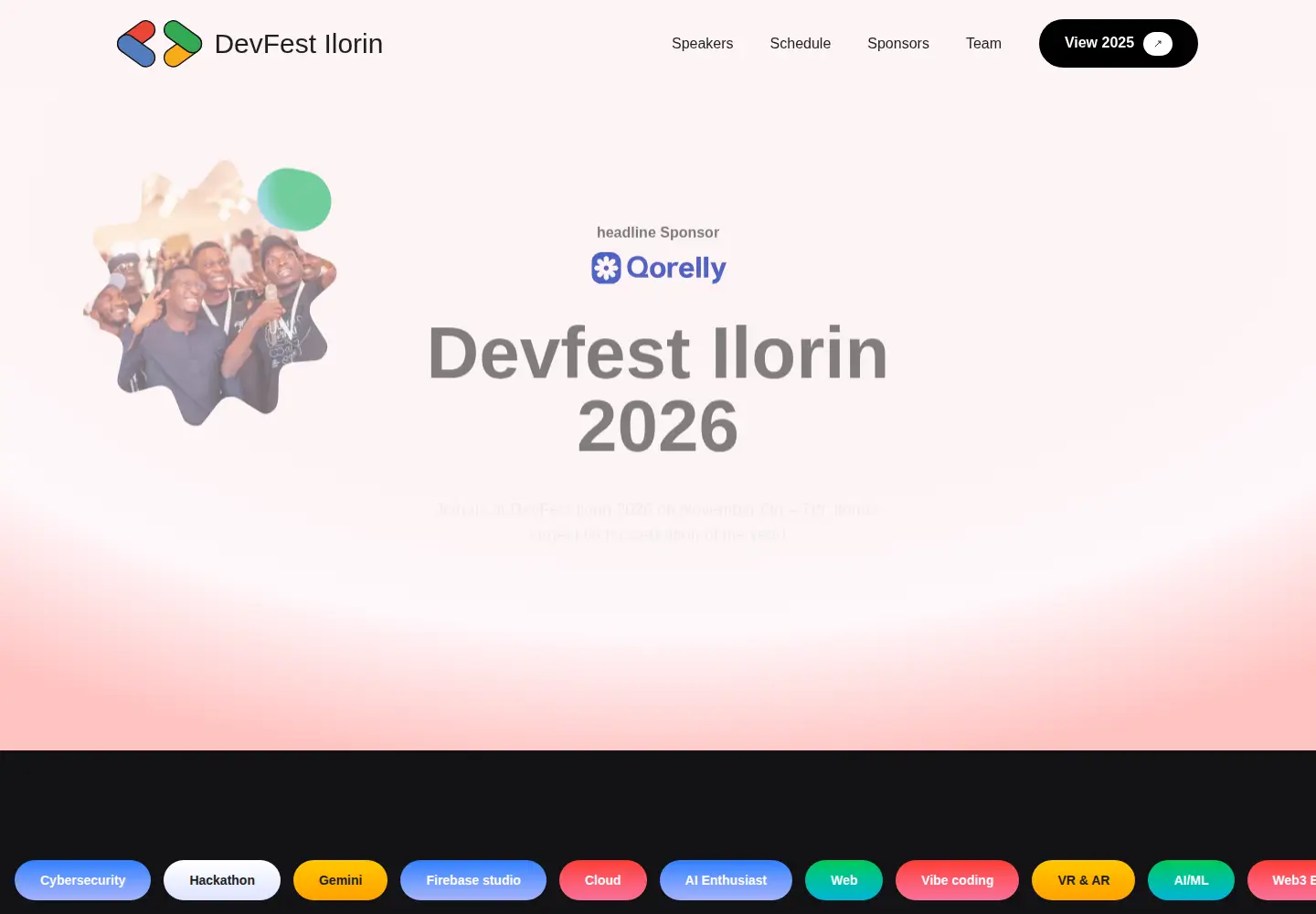 Captured homepage of devfestilorin.com in the current scan