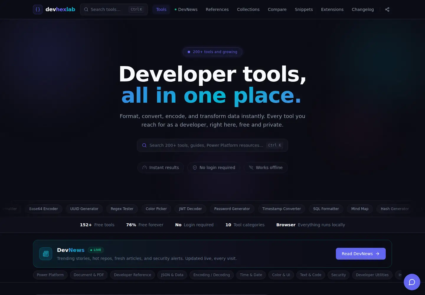 Screenshot of devhexlab.com