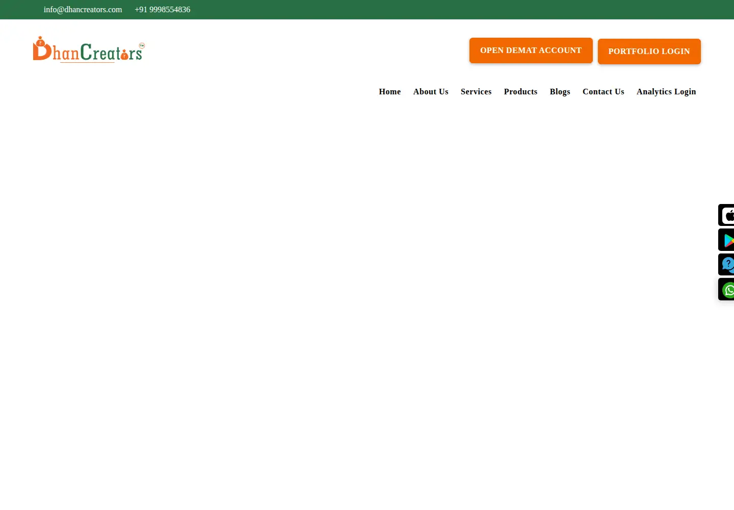 Captured homepage of dhancreators.com in the current scan