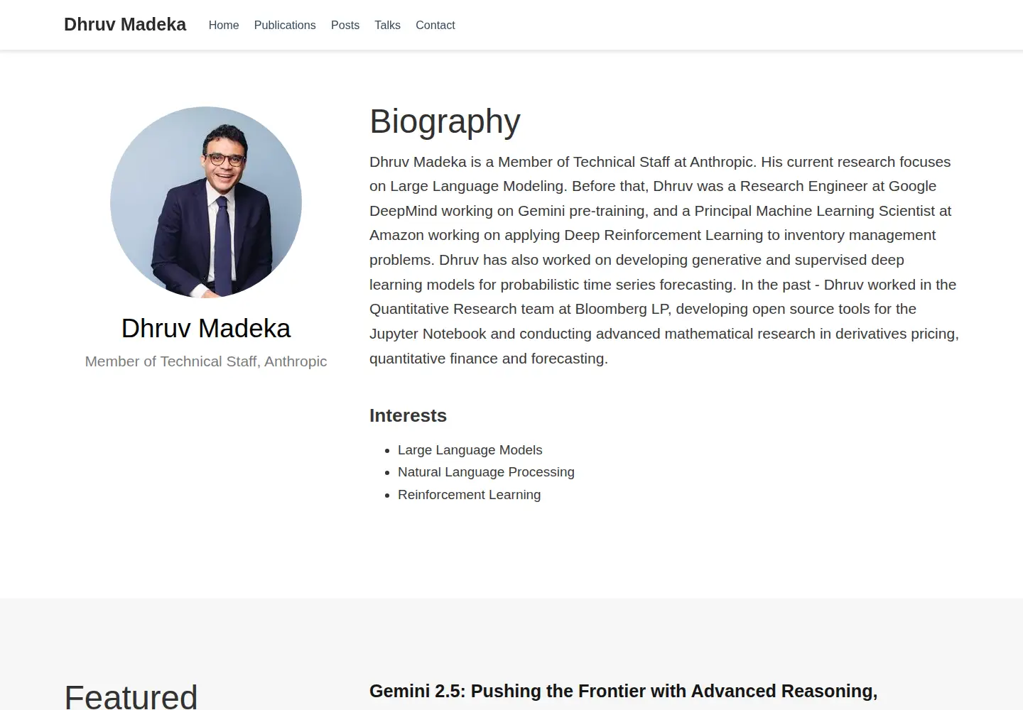Captured homepage of dhruvmadeka.com in the current scan