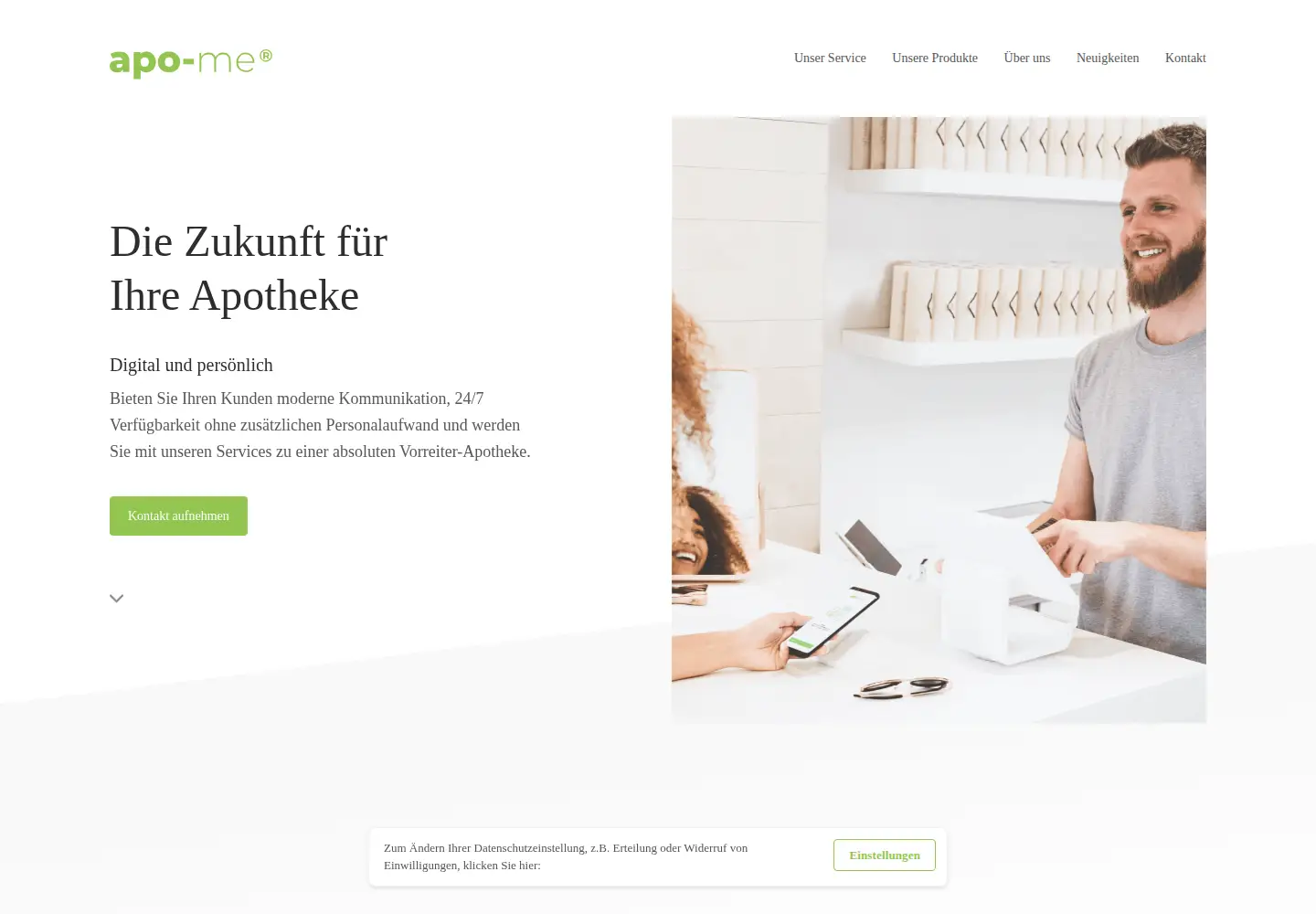 Captured homepage of dienst-am-kunden.com in the current scan