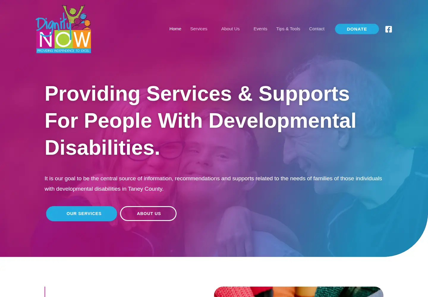 Captured homepage of dignitynowinc.com in the current scan