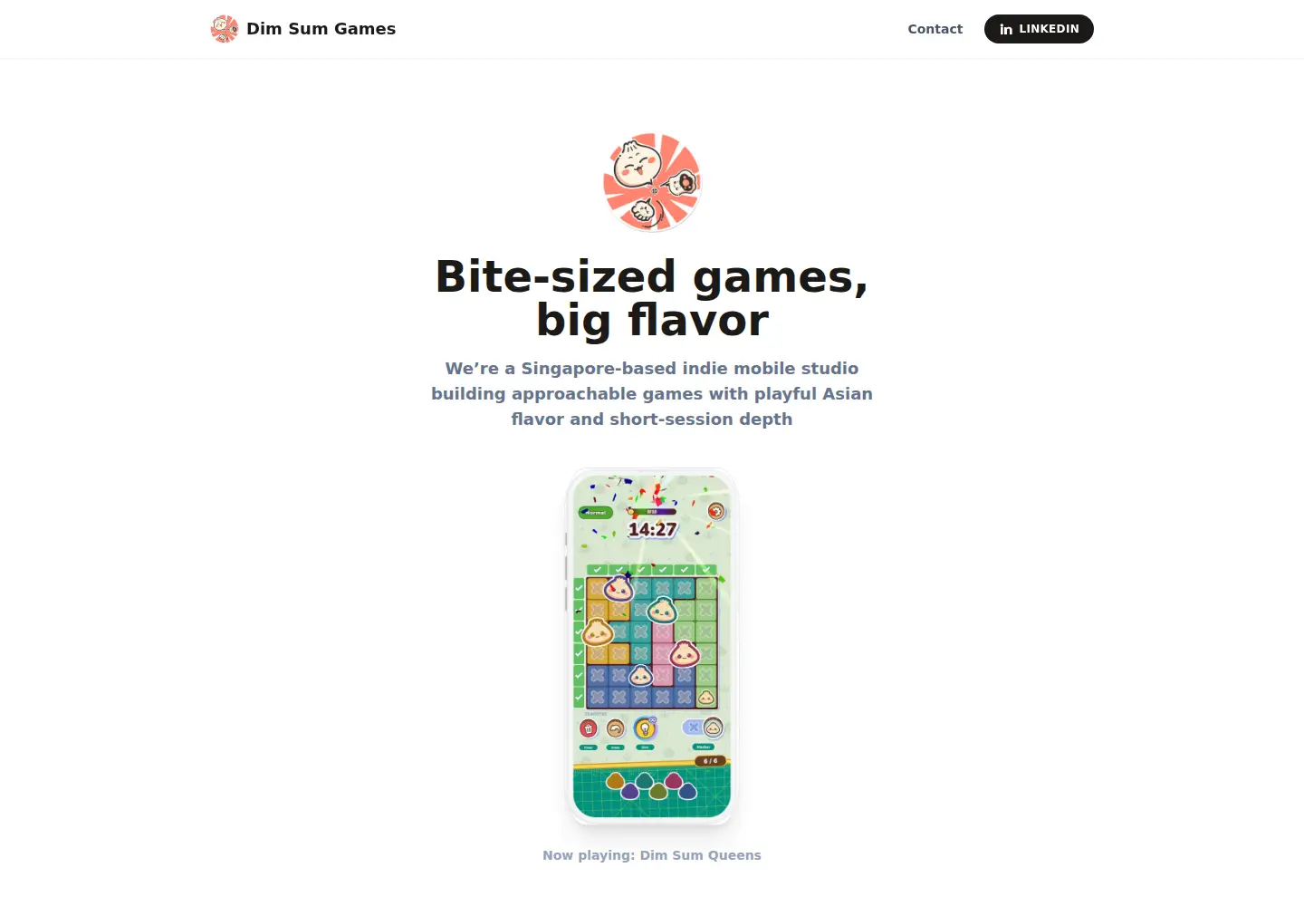 Captured homepage of dimsumgames.com in the current scan