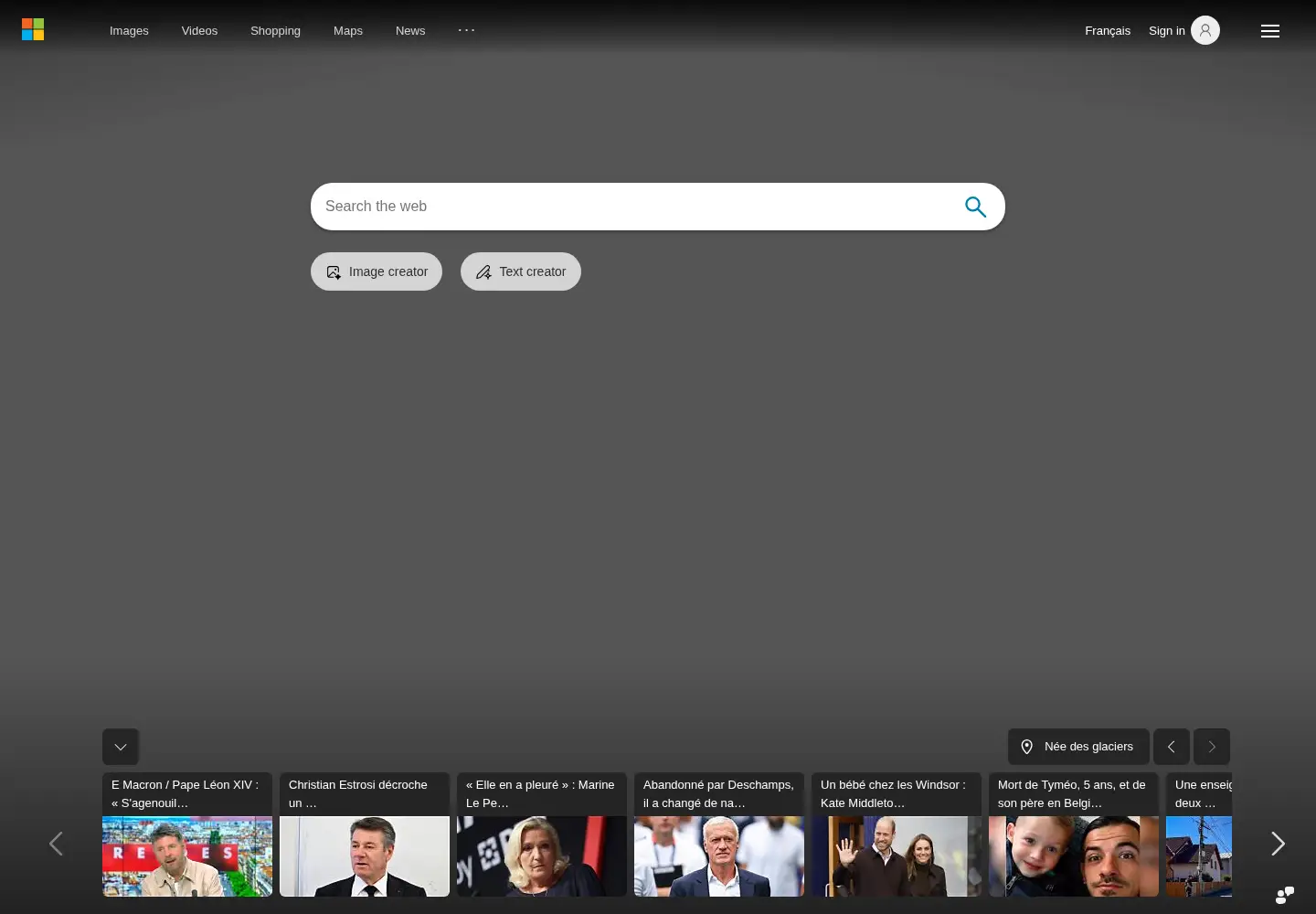 Screenshot of bing.com