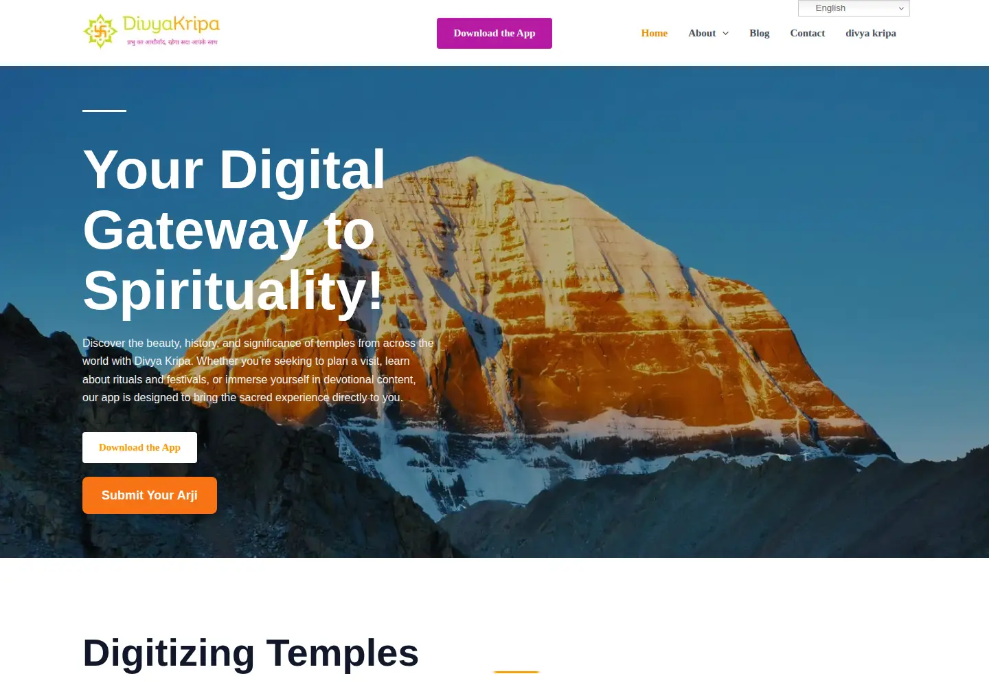 Captured homepage of divyakripa.com in the current scan