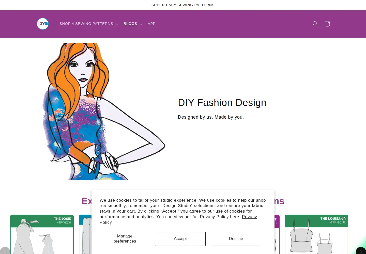 Screenshot of diyfashiondesign.com
