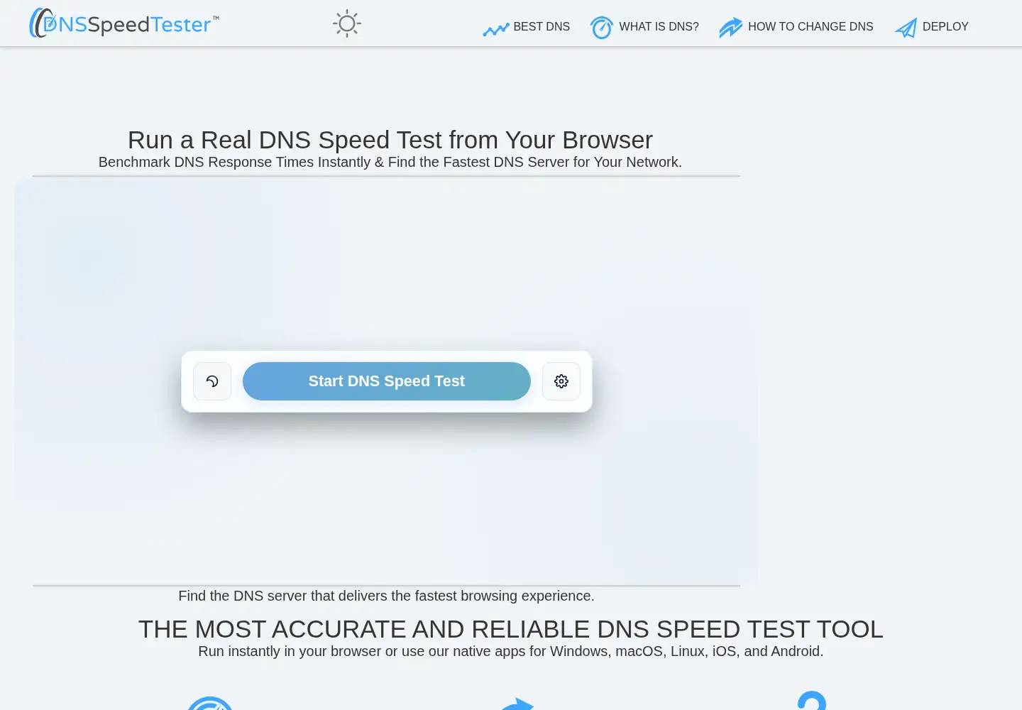 Captured homepage of dnsspeedtester.com in the current scan