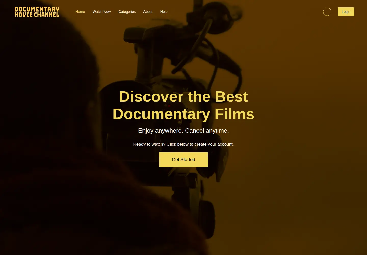 Captured homepage of documentaryfilmsnow.com in the current scan