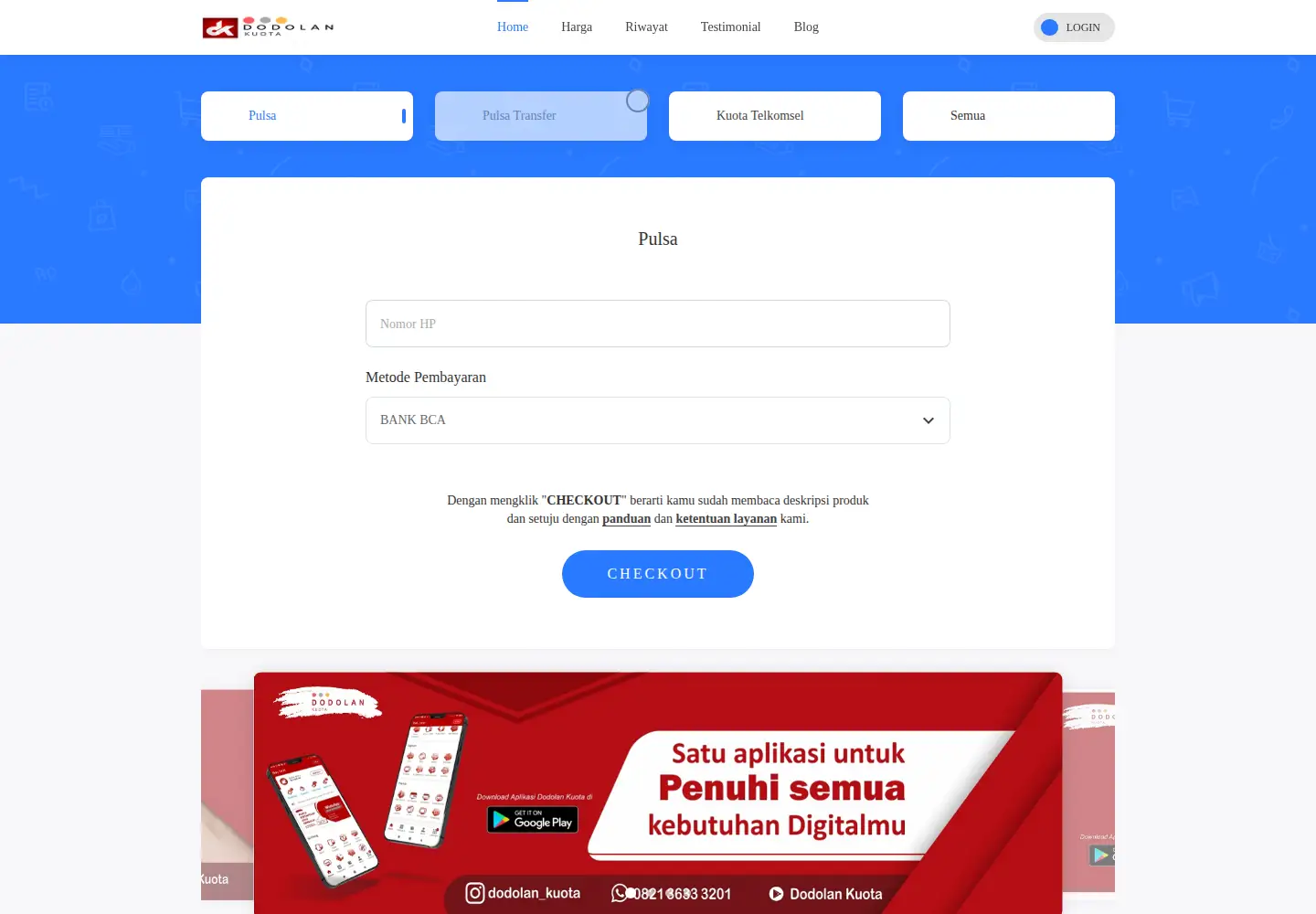 Screenshot of dodolankuota.com