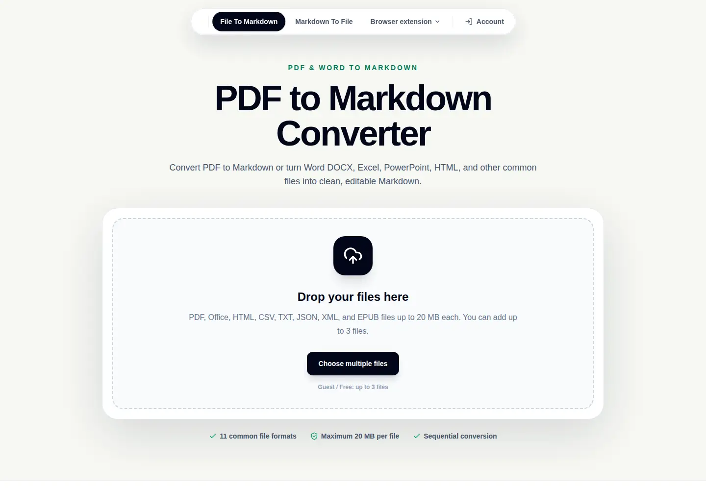 Captured homepage of domarkdown.com in the current scan
